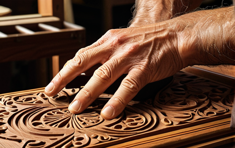 Image Prompt: The Essence of Craftsmanship**
A close-up, highly detailed shot of a master artisan's hands meticulously working on a luxurious high-end furniture piece, showcasing the intricate processes of both fine wood carving and supple leather stitching. The scene is set in a sunlit, sophisticated workshop, emphasizing the rich textures of rare materials, the precise joinery, and the timeless elegance of handcrafted quality. The atmosphere conveys dedication, artistic precision, and the unique value of a piece created as a living work of art.
**