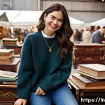 중고 가구 구매 시 주의점 - **Prompt 1: Vintage Furniture Discovery at a Flea Market**
    A wide shot of a bustling, sun-drench...